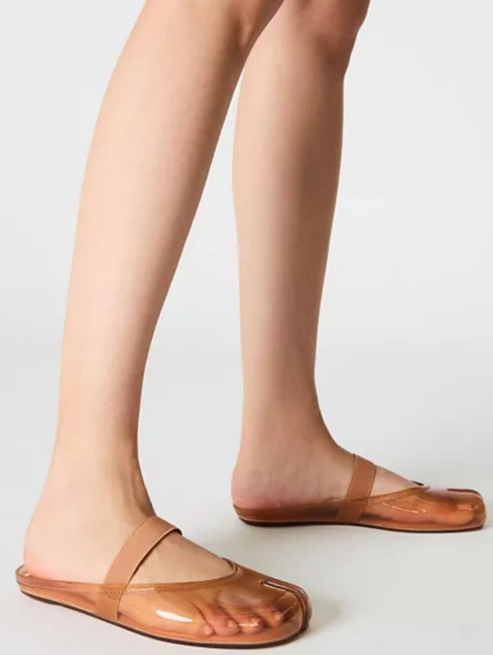Steve Madden Cova Split Toe Tabi Jelly Mule Flats In Blush - Picture 3 of 9